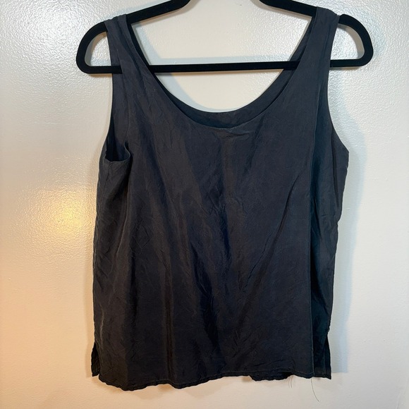 Express Tops - Express Tank Top Women Sz S Black Silk Scoop Neck Minimalist Sleeveless Blouse